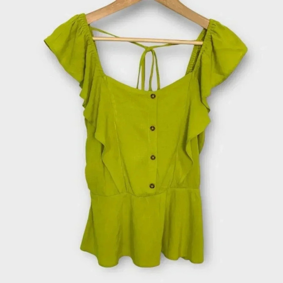 Moa Moa Ruffle Button Down Blouse - Picture 2 of 7